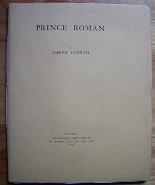 Item #12627 PRINCE ROMAN. Joseph Conrad