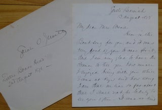 Autograph Letter Signed, plus additional dated autograph. Sarah Orne Jewett.