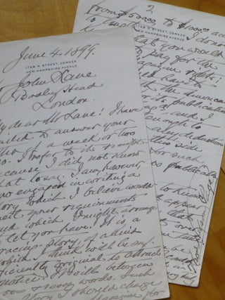 Item #14489 Autograph Letter Signed, to "My dear Mr [John] Lane." Thomas Nelson Page