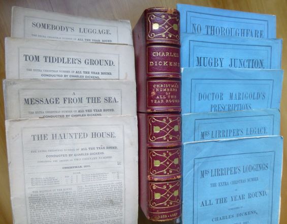 Item #14617 A Complete Set of the Nine Extra Christmas Numbers of ALL THE YEAR ROUND. Charles Dickens.
