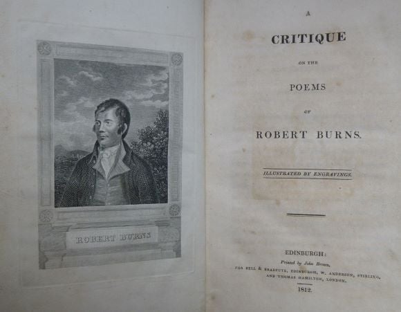 Item #15073 A CRITIQUE ON THE POEMS OF ROBERT BURNS. Robert Burns, George Gleig.
