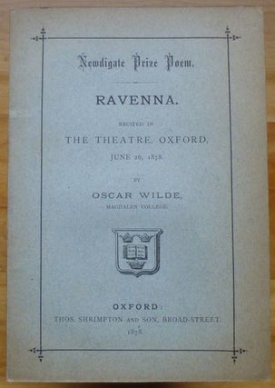 Item #15123 RAVENNA. Newdigate Prize Poem. Oscar Wilde