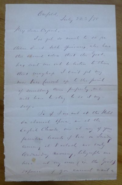 Item #15360 Autograph Letter Initialed, to his Boston publisher "My dear [James R.] Osgood" Bret Harte.