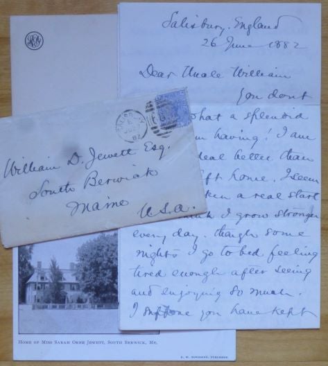 Item #15371 Autograph Letter Signed, to her uncle William D. Jewett. Sarah Orne Jewett.