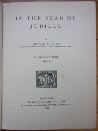 IN THE YEAR OF JUBILEE. In Three Volumes.